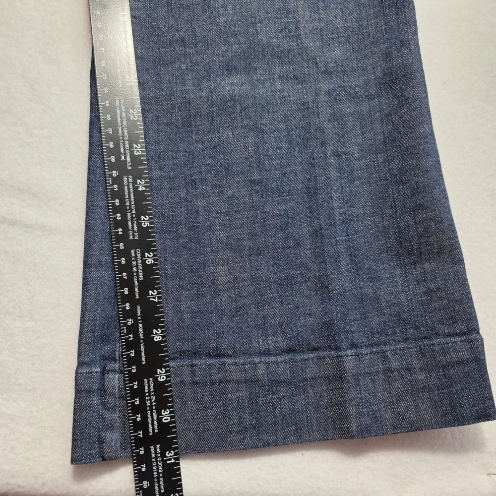 Monroe & Main Wide Leg Jeans Womens 14 Dark Wash Denim High Rise Trouser Pants